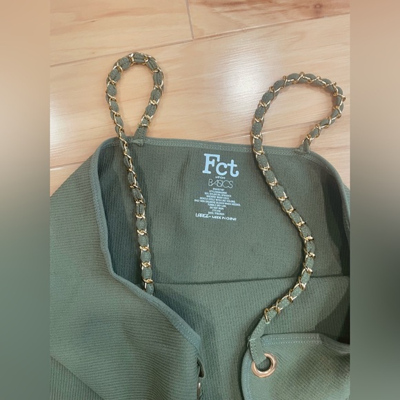 NWT Green Bodysuit with Gold Chain Straps - Picture 3 of 4